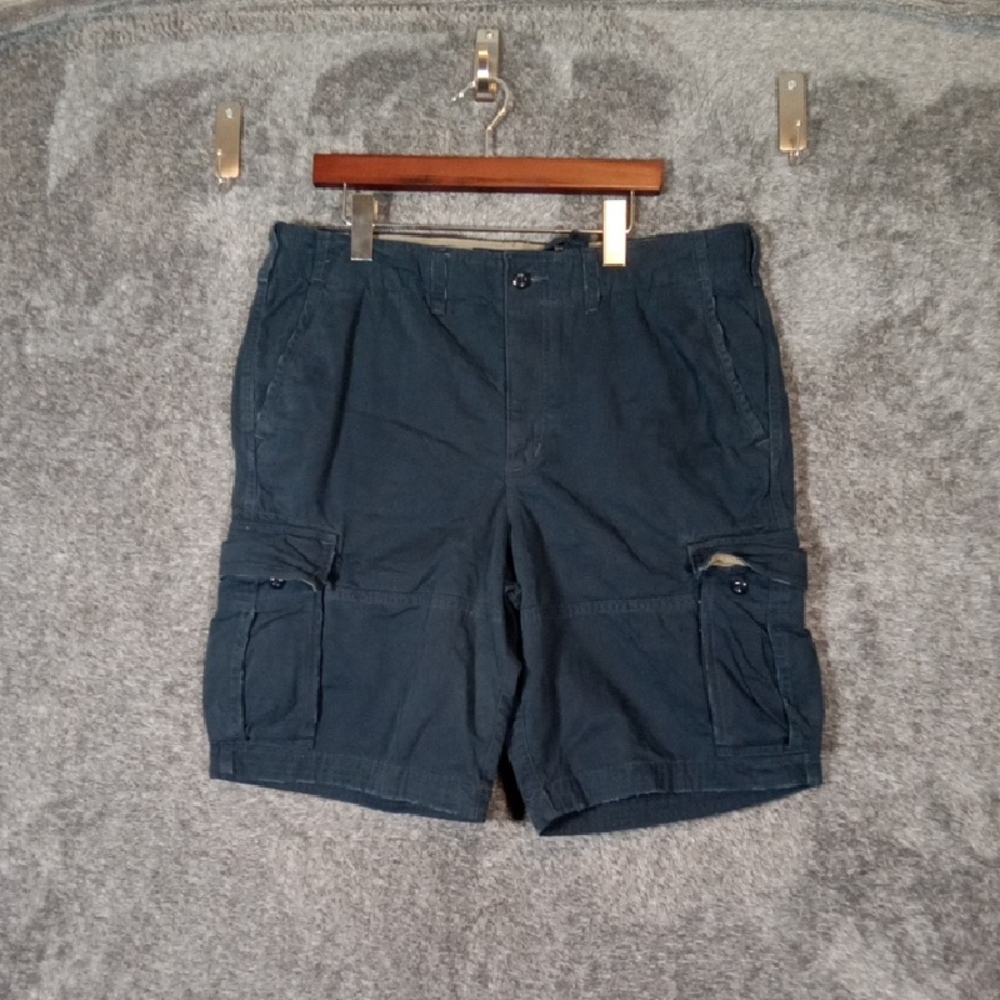 Abercrombie & Fitch Men's Cargo Shorts in Navy Blue 10" Hiking Outdoors Sz 34